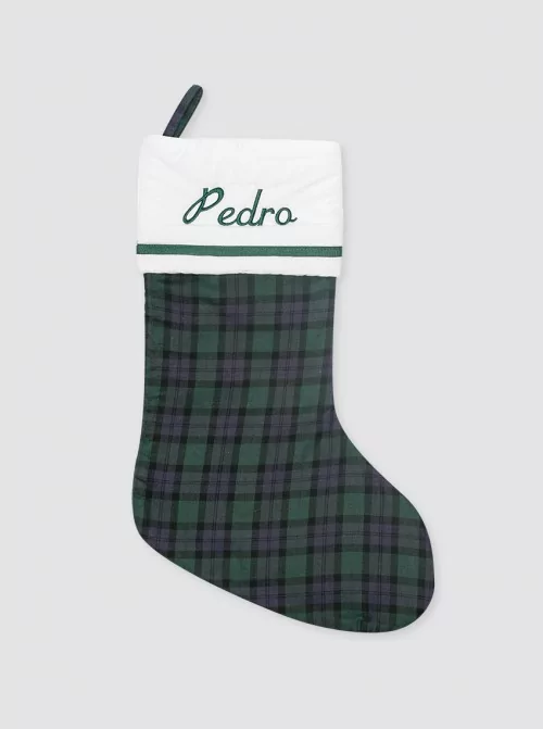 Balmoral Christmas Stocking Navy and Green