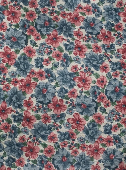 Universal Summer Linen Rustic Blue and Red Flowers Summer Cover