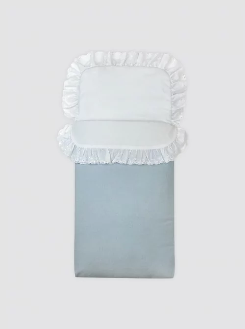 Light Blue Corduroy Sack with Sheet - Carrycot