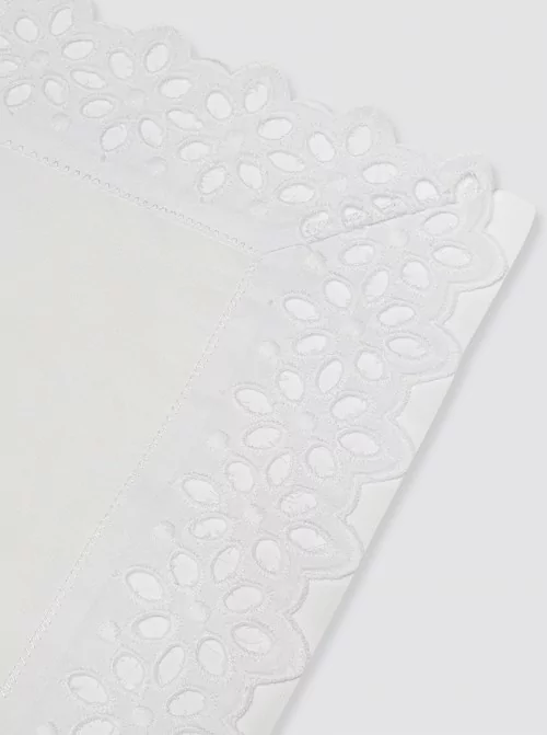 Mini Crib Sheet with Embroidered Flowers Strip