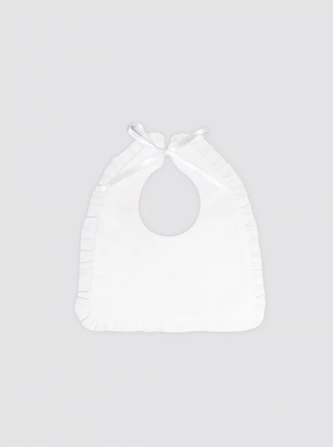 Baba Bibs Square Ruffle Plain Ruffled Bathing Bib with Waterproof Terry