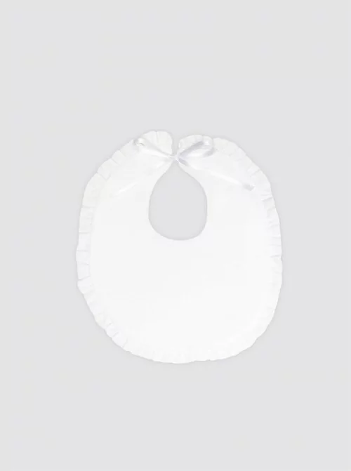 Baba Bib Round Ruffle Smooth Ruffle Waterproof Babies Bib with Waterproof Terry