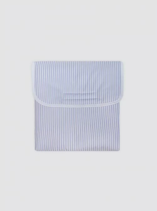 Waterproof Changing Pad with Pockets Light Blue Stripes