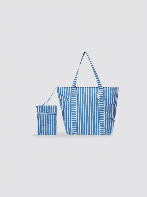 Small Beach Bag Blue Stripes