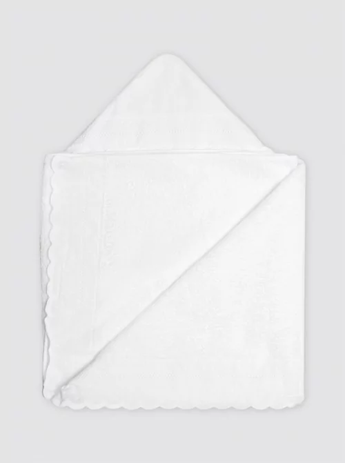 Mini White Embroidered Towel