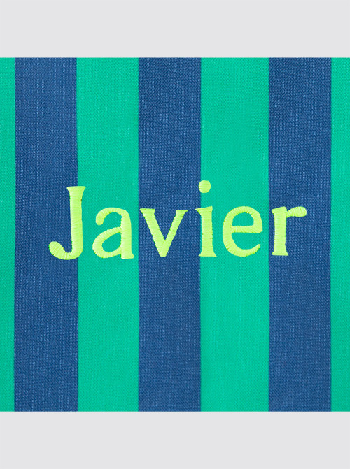 Navy and Green Stripes (Fluorescent Yellow)